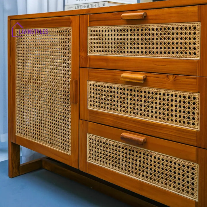 Fariya Teak Wood & Rattan Cabinets & Sideboard