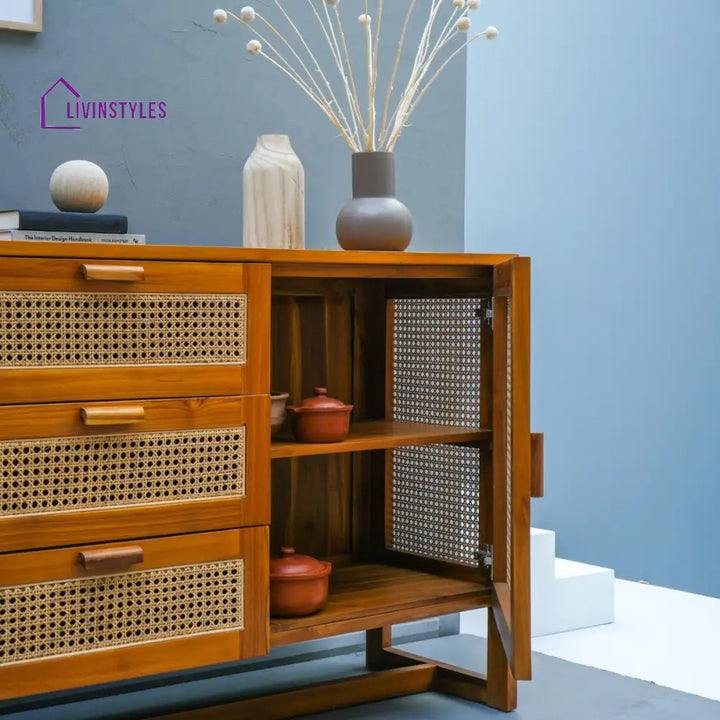 Fariya Teak Wood & Rattan Cabinets & Sideboard