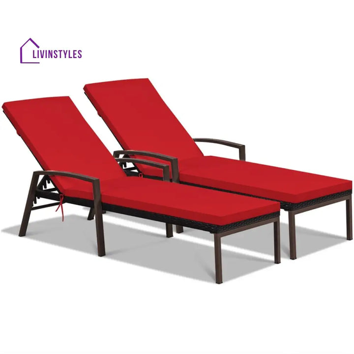 Faro Outdoor Swimming Poolside Lounger Set of 2 (Black) - Loungers