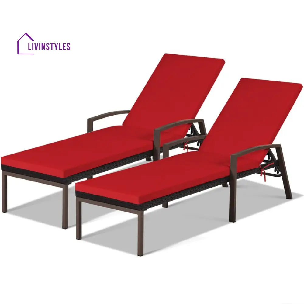 Faro Outdoor Swimming Poolside Lounger Set of 2 (Black) - Loungers