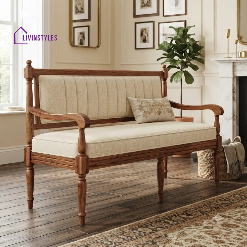 Farrow Wooden Bench for Living Room | Bedroom | Extra Seating