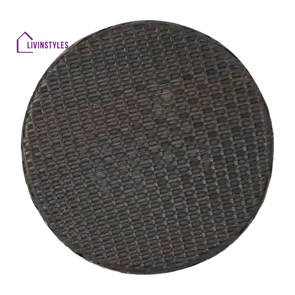 Faustine Outdoor Wicker Round Patio End Table - Table