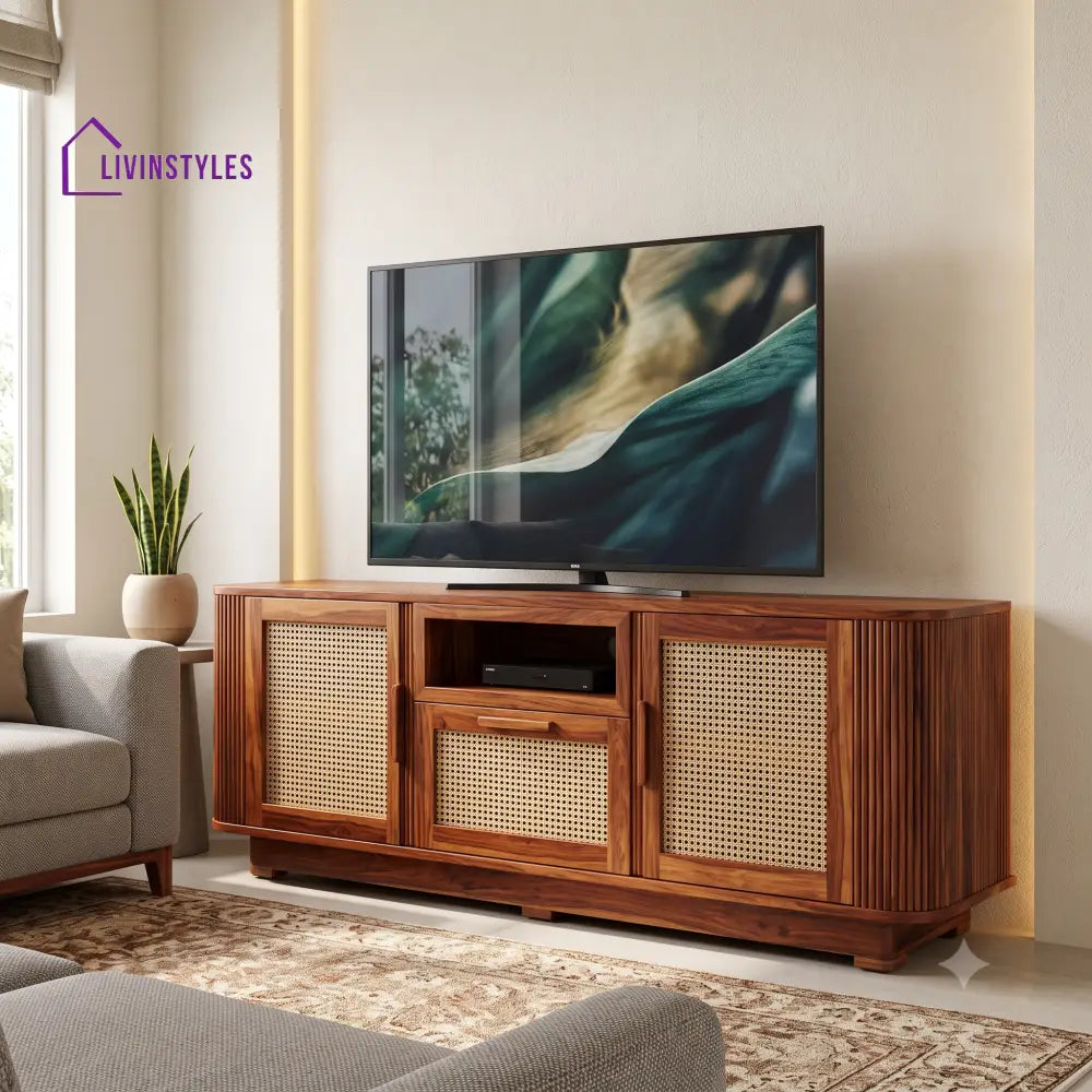 Faustine Solid Sheesham Wood Tv Unit for Living Room | Tv Cabinet | Tv Console Unit