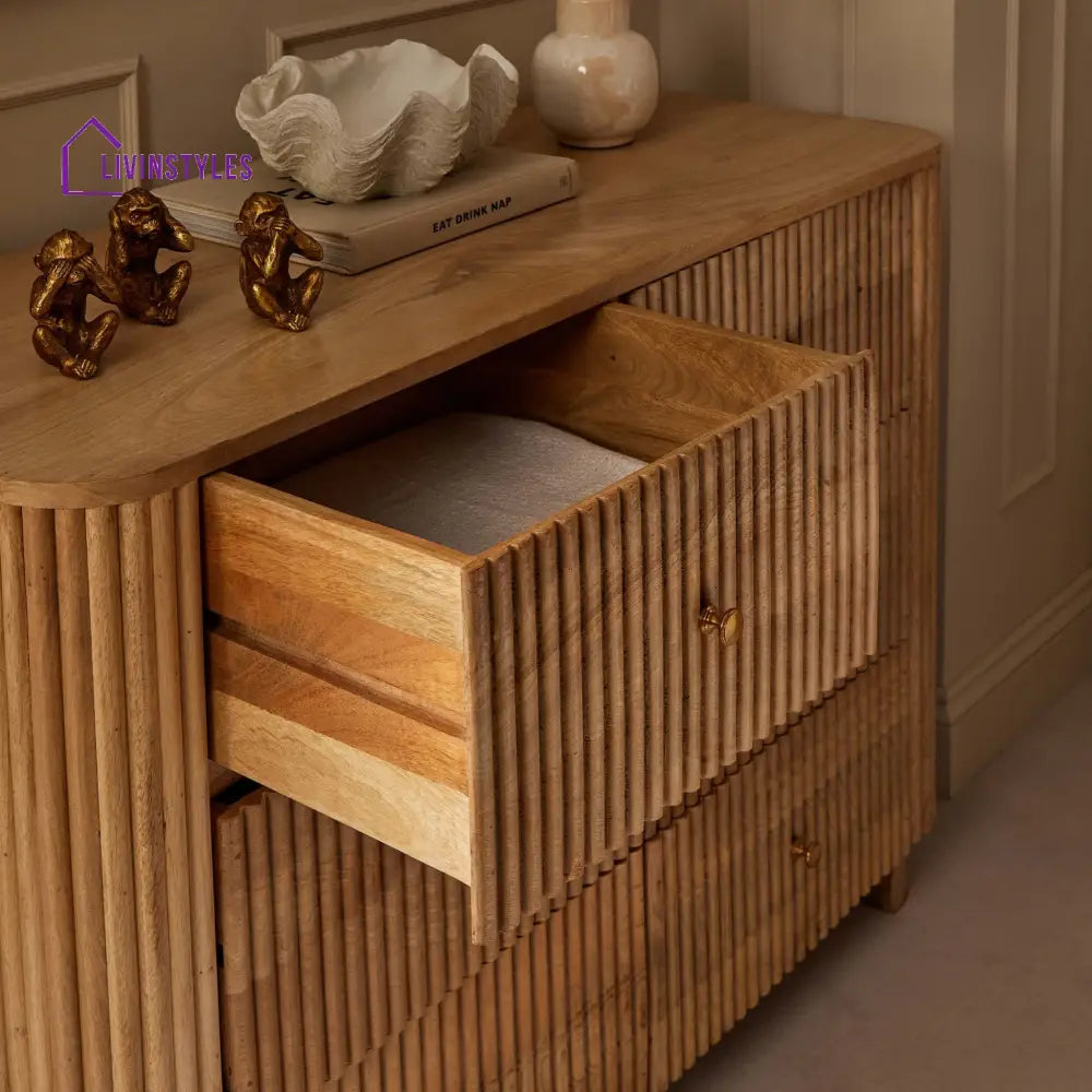 Faustino Mango Wood 6 Drawer Chest - Natural Chest of Drawers