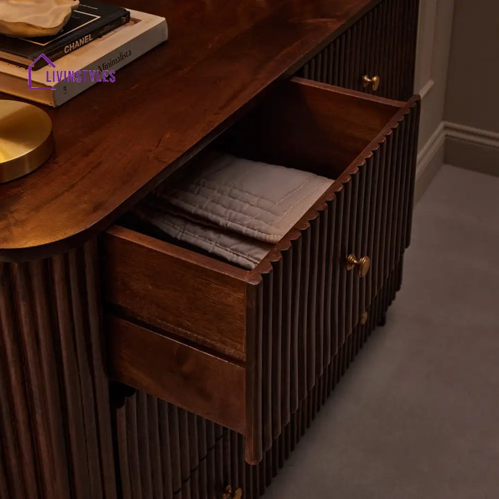 Faustino Mango Wood 6 Drawer Chest - Walnut Chest of Drawers