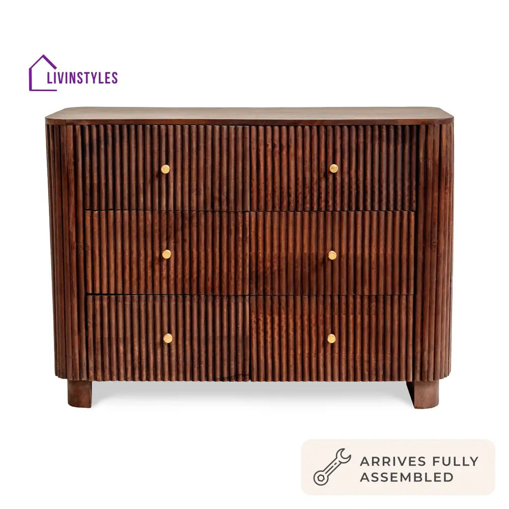 Faustino Mango Wood 6 Drawer Chest - Walnut Chest of Drawers