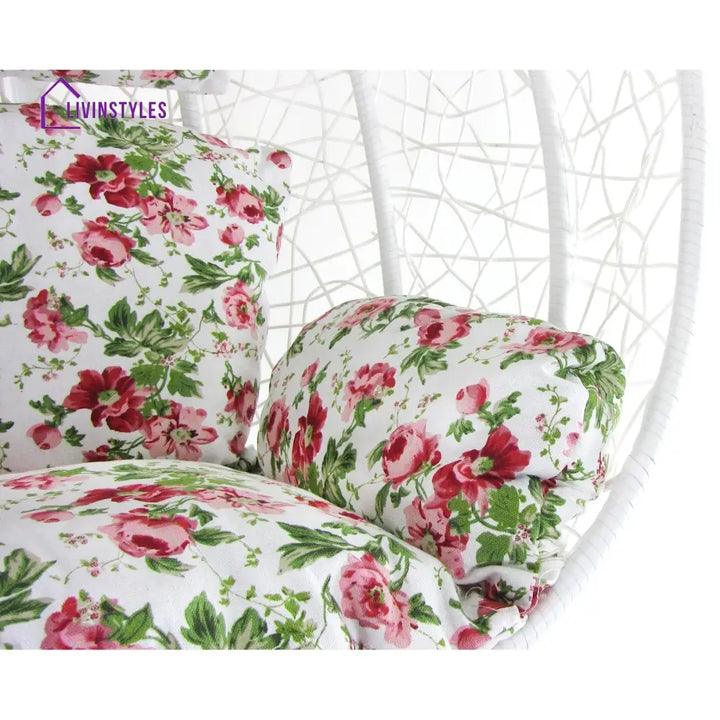 Faustino Single Seater Hanging Swing With Stand For Balcony Garden Swing (White) - Swings