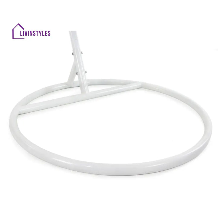 Faustino Single Seater Hanging Swing With Stand For Balcony Garden Swing (White) - Swings