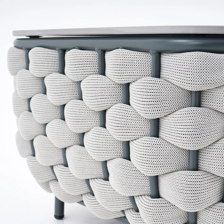 Fepel Outdoor Garden Balcony Sofa Set 2 Seater, 2 Single seater and 1 Center Table Set, Braid & Rope (Grey)