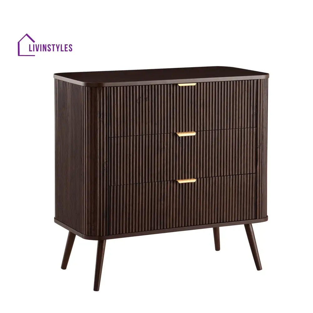 Federico 3 Drawer Small Chest - Walnut Chest of Drawers