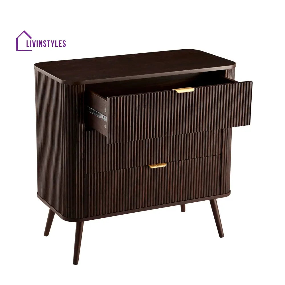 Federico 3 Drawer Small Chest - Walnut Chest of Drawers