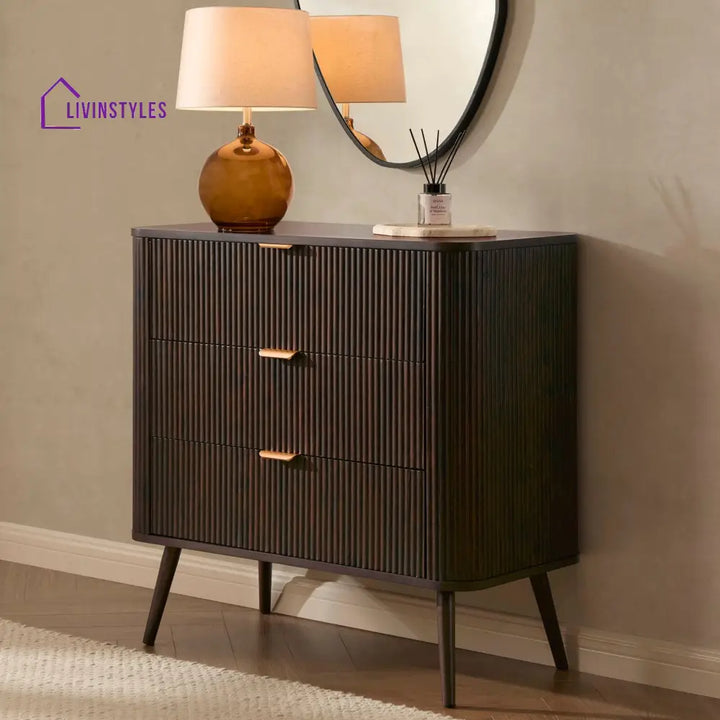 Federico 3 Drawer Small Chest - Walnut Chest of Drawers