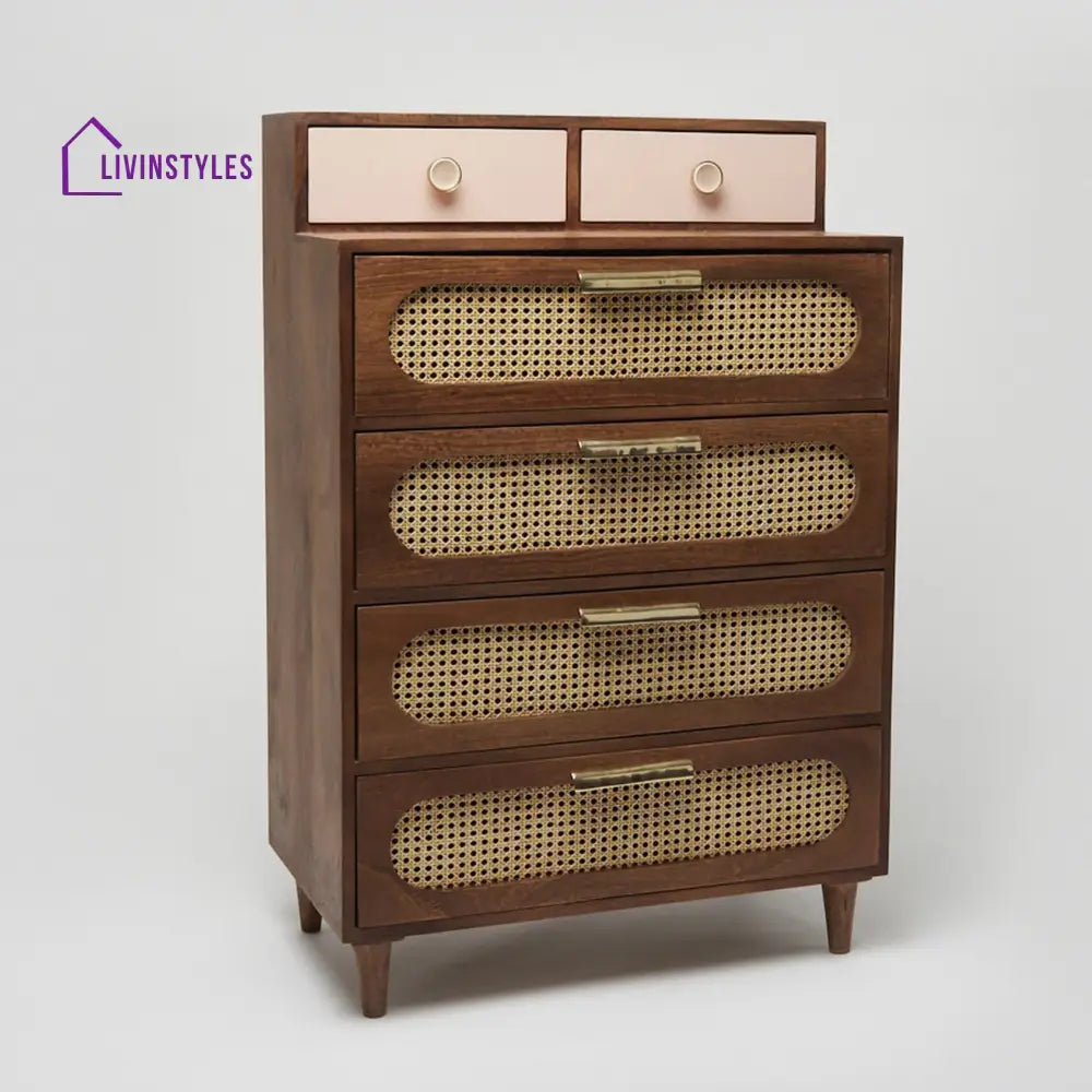 Fedora Rattan Solid Wood Tall Chest of Drawer chest of drawer