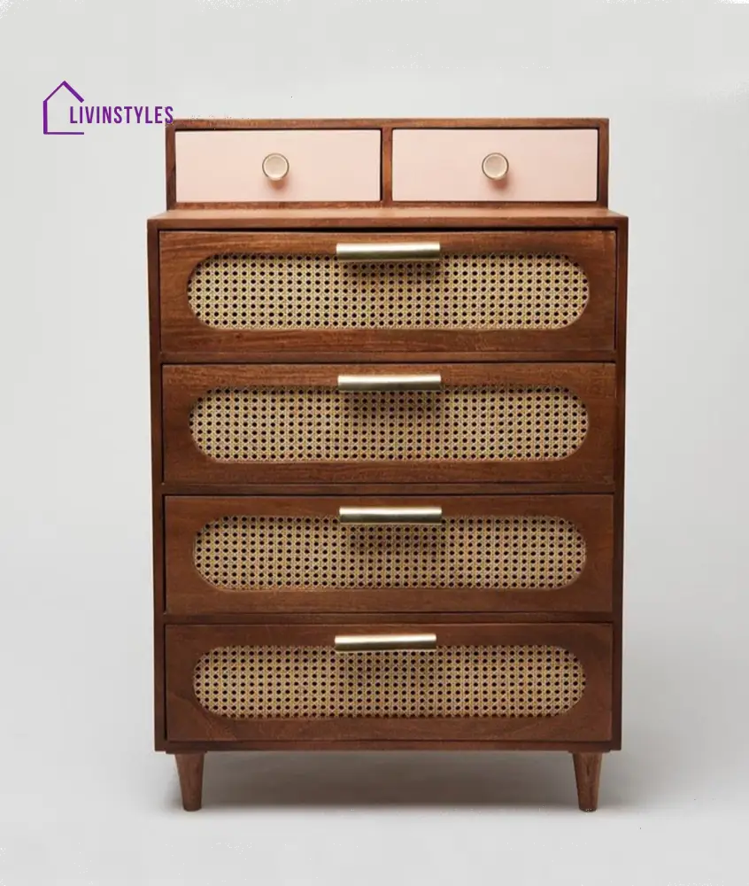 Fedora Rattan Solid Wood Tall Chest of Drawer chest of drawer