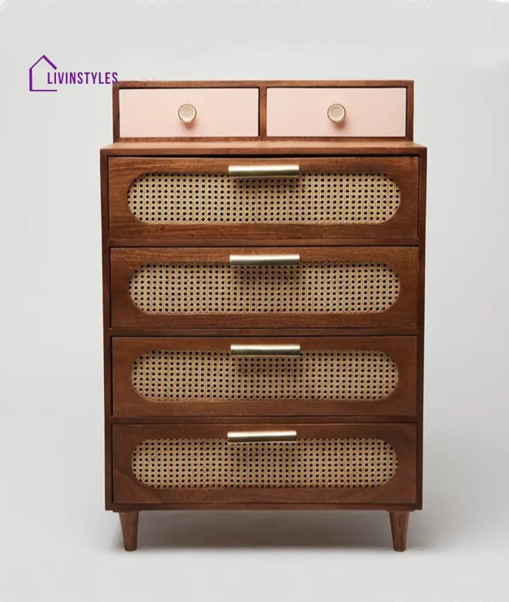 Fedora Rattan Solid Wood Tall Chest of Drawer chest of drawer