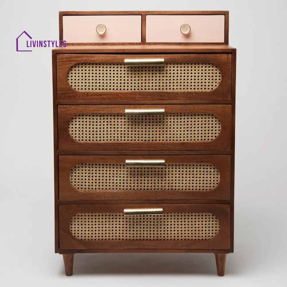 Fedora Rattan Solid Wood Tall Chest of Drawer chest of drawer