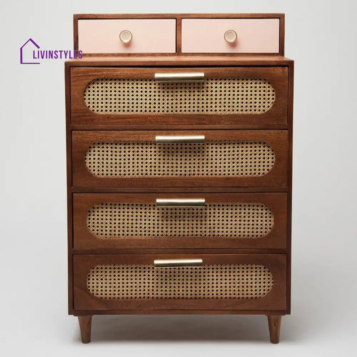 Fedora Rattan Solid Wood Tall Chest of Drawer chest of drawer