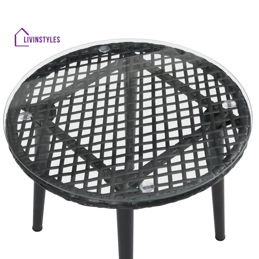 Feeds Outdoor Patio Seating Set 2 Chairs and 1 Table Set (Black) - Coffee Table Sets