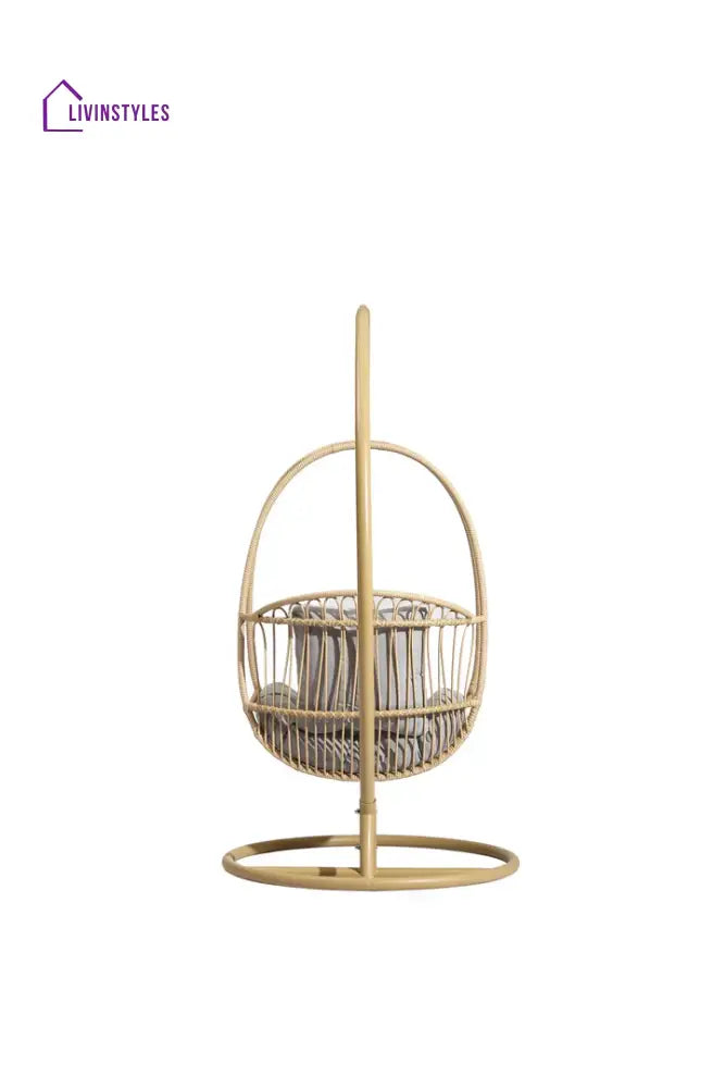 Felice Single Seater Hanging Swing With Stand For Balcony Garden (Honey) - Swings
