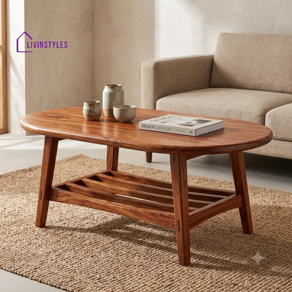 Félicie Wooden Coffee Table for Living Room | Tea Table | Teapoy | Center table