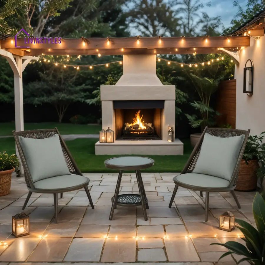 Felix Outdoor Patio Seating Set 2 Chairs and 1 Table Set (Brown) Braided & Rope - Coffee Table Sets