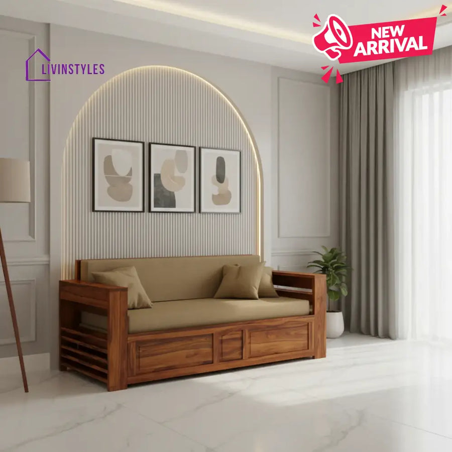 ModaLounge 3 Seater Sofa Cum Bed Sheesham Wood