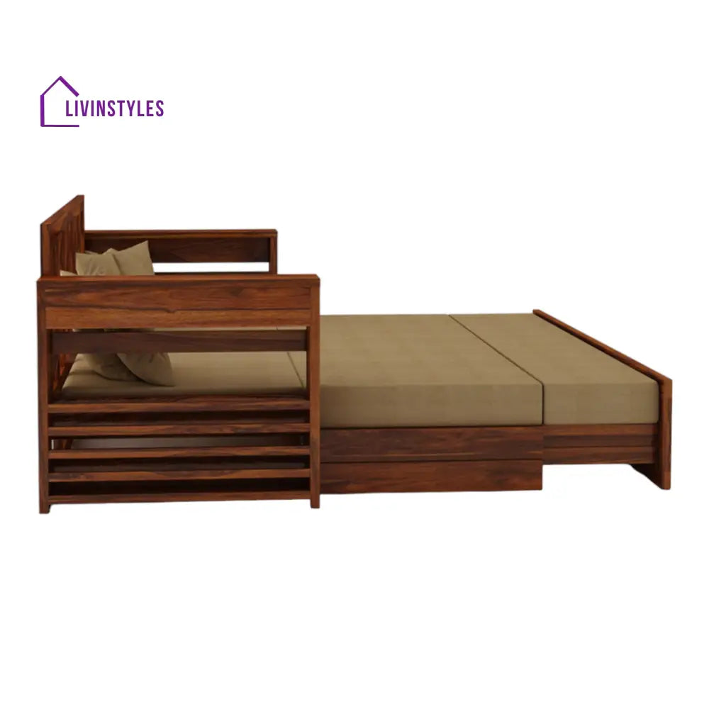 ModaLounge 3 Seater Sofa Cum Bed Sheesham Wood