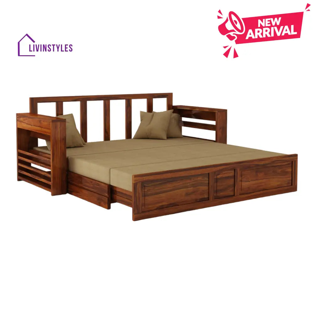 ModaLounge 3 Seater Sofa Cum Bed Sheesham Wood