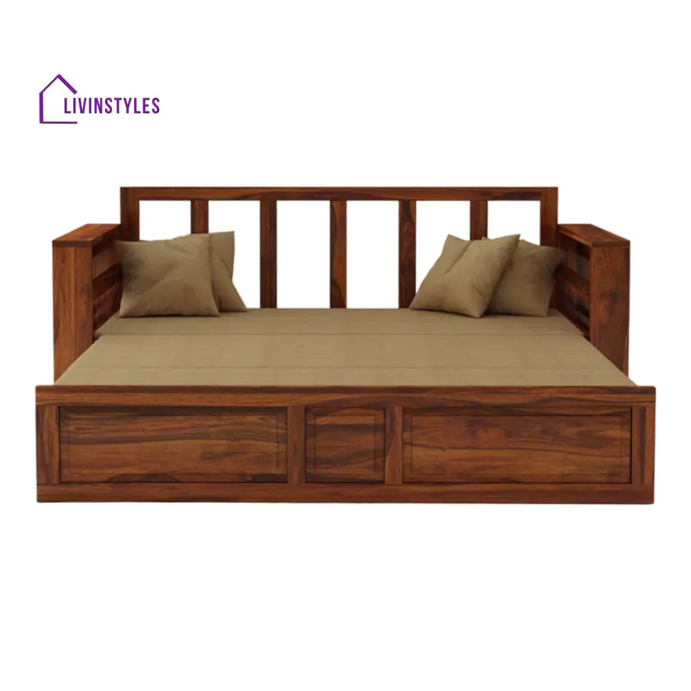 ModaLounge 3 Seater Sofa Cum Bed Sheesham Wood