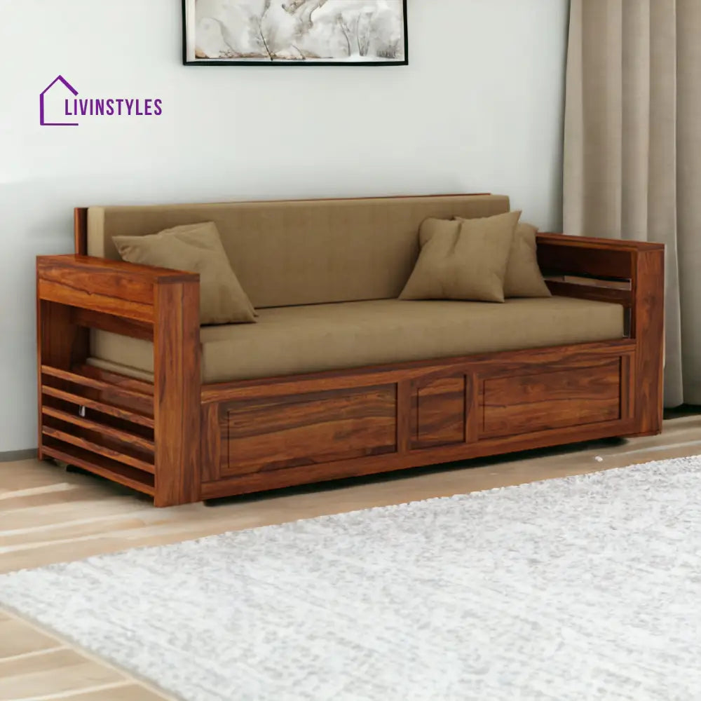 ModaLounge 3 Seater Sofa Cum Bed Sheesham Wood