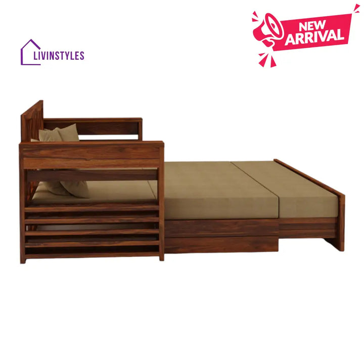 ModaLounge 3 Seater Sofa Cum Bed Sheesham Wood