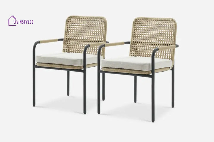 Femia Outdoor Patio Seating Set 2 Chairs Set (Honey) - Coffee Table Sets