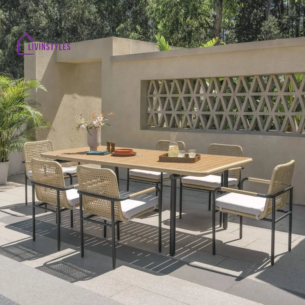 Femia Outdoor Patio Seating Set 2 Chairs Set (Honey) - Coffee Table Sets