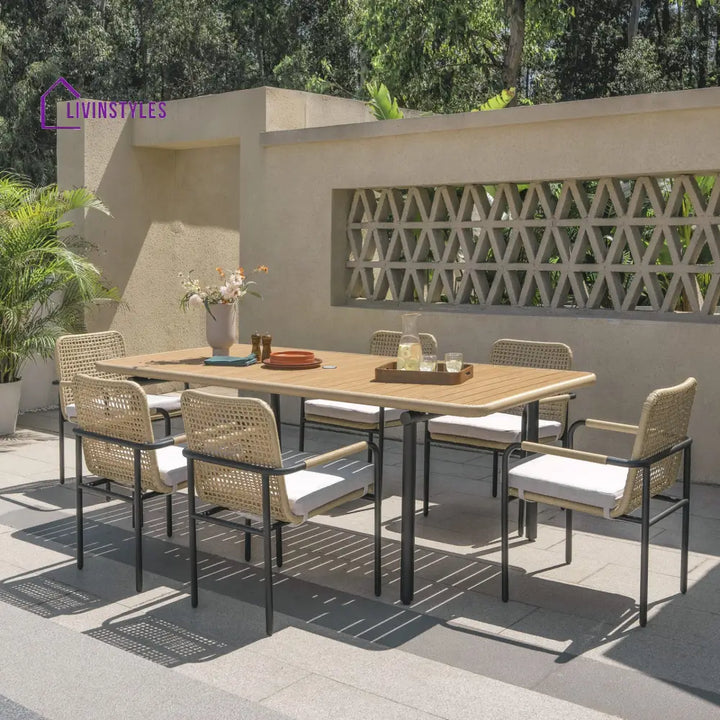 Femia Outdoor Patio Seating Set 2 Chairs Set (Honey) - Coffee Table Sets