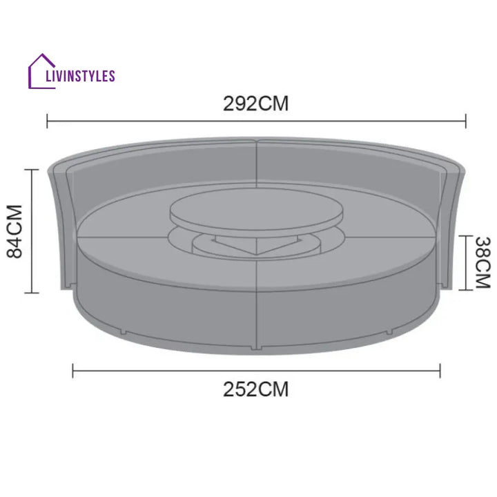 Femia Outdoor Poolside Sunbed With Cushion Daybed (Grey) - Sunbed