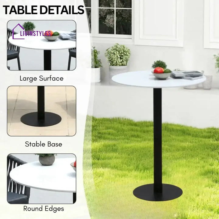 Fenna Premium Outdoor Rope Bar Set With a High-Top Round Table - Bar Set