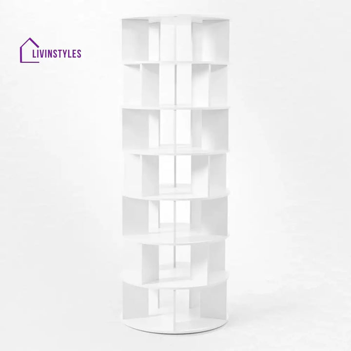 Feodora Engineered Wood Rotating Shoe Rack for Home