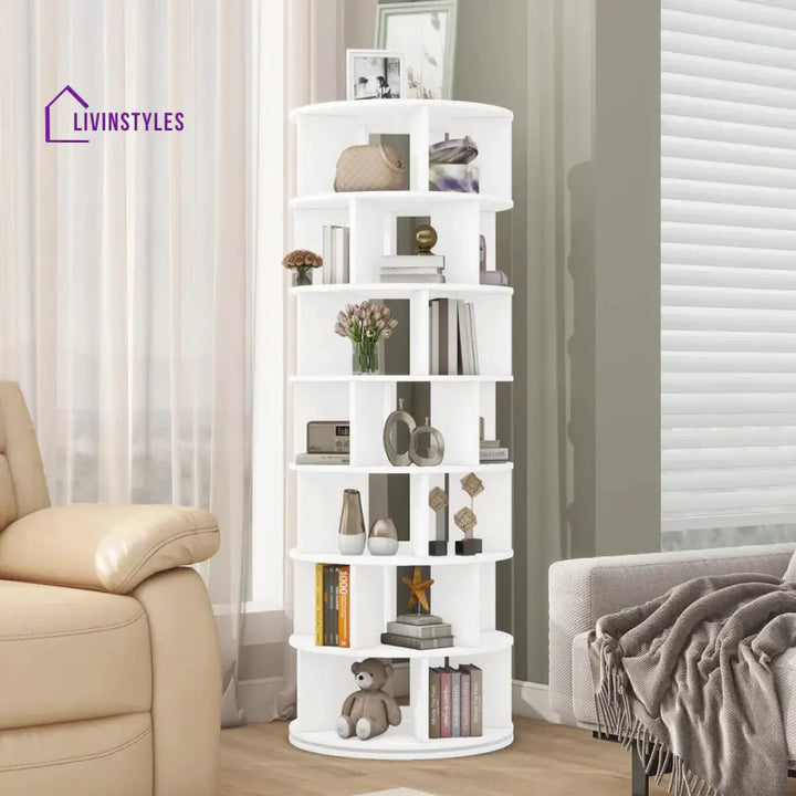 Feodora Engineered Wood Rotating Shoe Rack for Home