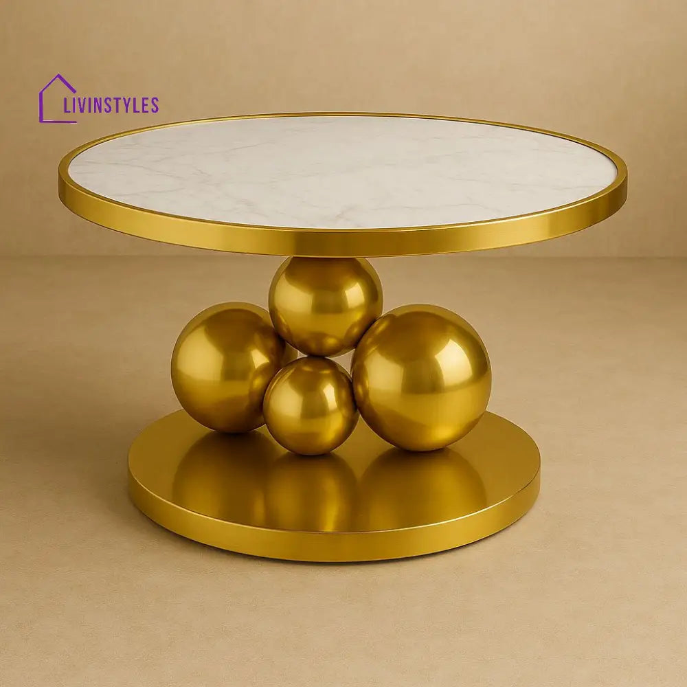 Feodora Stainless Steel Gold Finish Coffee Table for Living Room