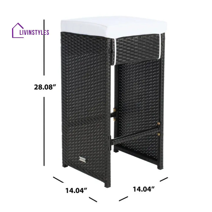 Ferdi Outdoor Patio Bar Sets 6 Stools and 1 Table (Black) - Bar Sets