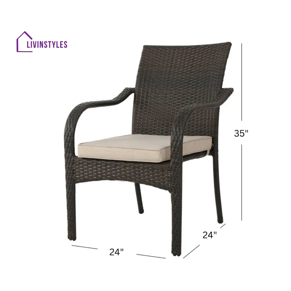 Ferdinando Outdoor Patio Dining Set 4 Chairs and 1 Table (Brown) - Dining sets