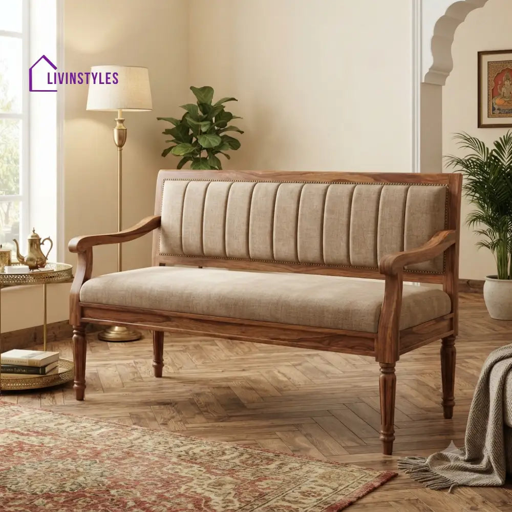 Ferguson Wooden Bench for Living Room | Bedroom | Extra Seating