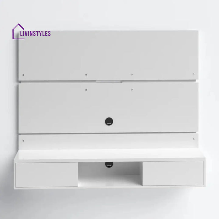Fern Wall Mounted White Finish Tv Unit Stand for Living Room