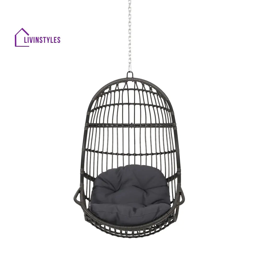 Fernán Single Seater Hanging Swing Without Stand For Balcony Garden Swing - Dark Grey - Swings