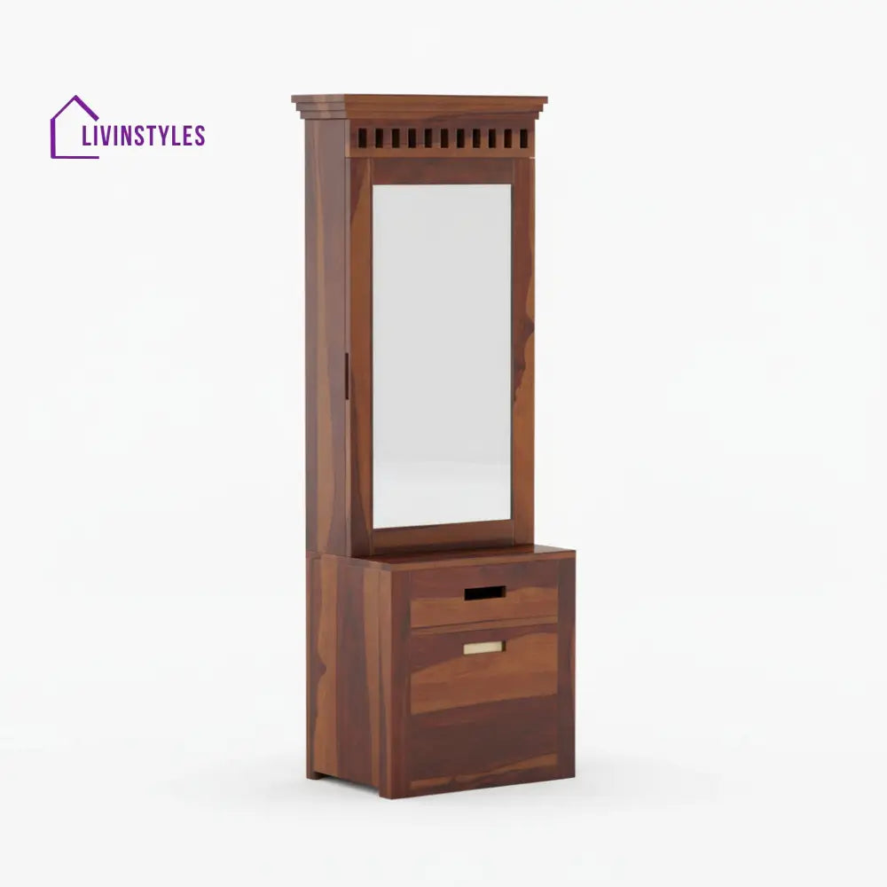 Fernanda sheesham wood dressing table with storage and seating