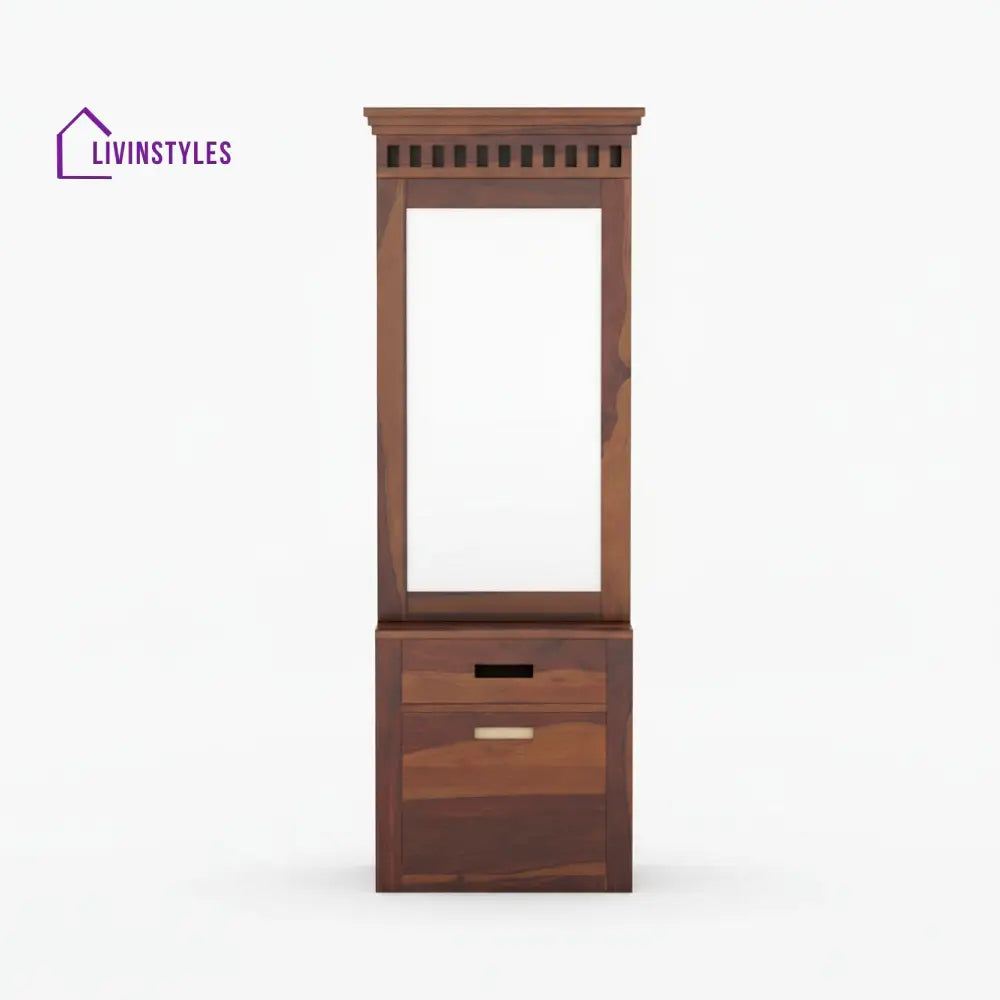 Fernanda sheesham wood dressing table with storage and seating WALNUT