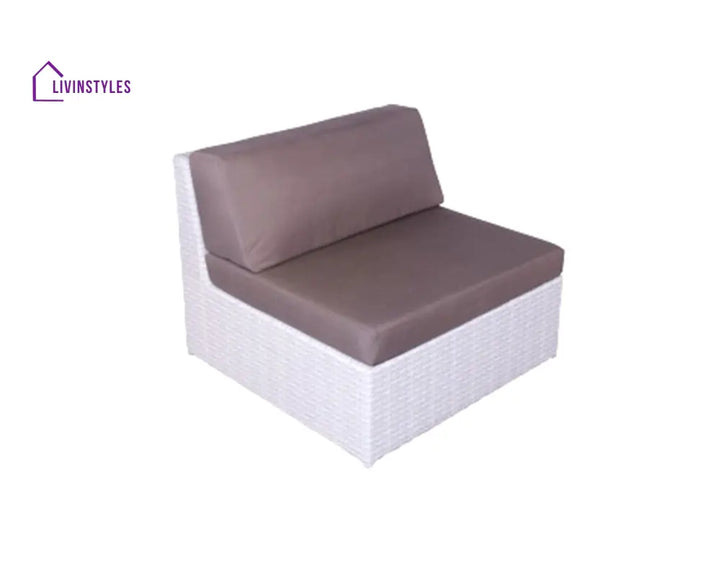 Ferri Outdoor Patio Sofa Set 6 Chairs 1 Footstool 1 Side table and 1 Center Table (Off White) - Sofa Sets