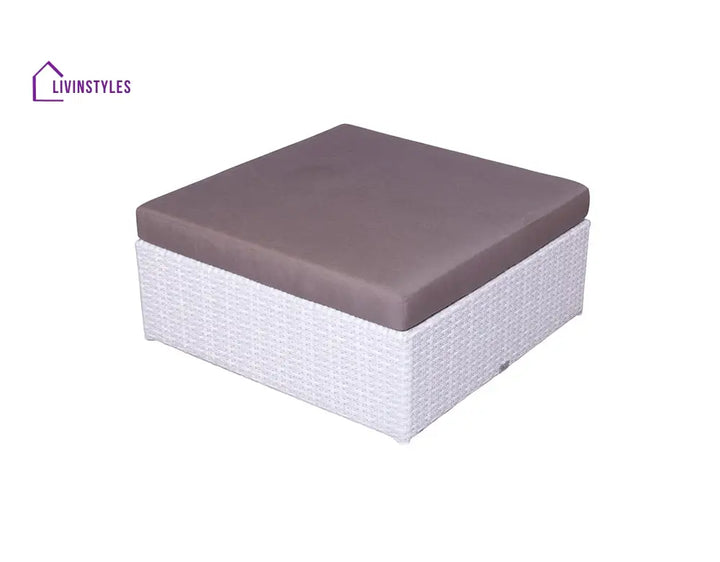 Ferri Outdoor Patio Sofa Set 6 Chairs 1 Footstool 1 Side table and 1 Center Table (Off White) - Sofa Sets