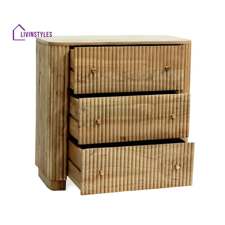 Fidel Mango Wood 3 Drawer Chest - Natural Chest of Drawers