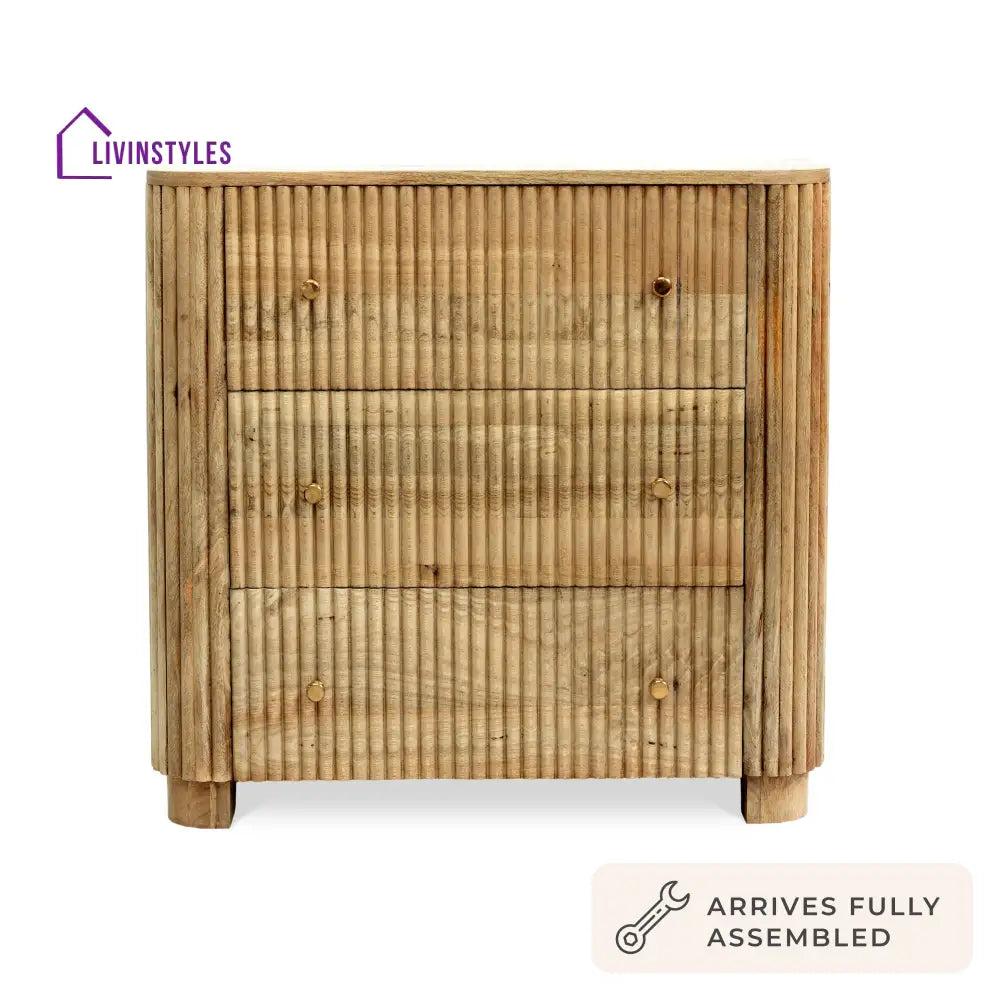 Fidel Mango Wood 3 Drawer Chest - Natural Chest of Drawers